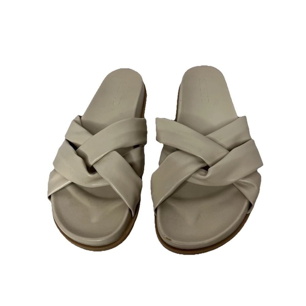 Silent D Helena Slide Sandals EU 40 US 9.5 Beige Crisscross Knot Slides